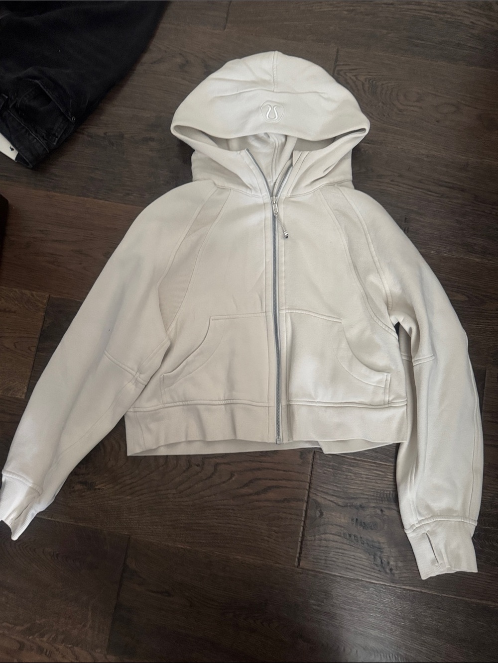 lululemon athletica Cream Zip-Up Hooded Sweatshirt